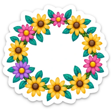 two flower garlands next to each other sticker