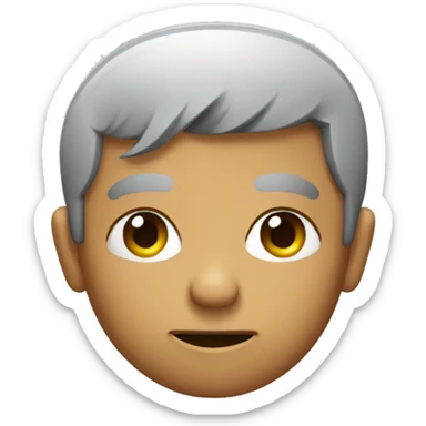 Pensive face with rock on hand gesture sticker