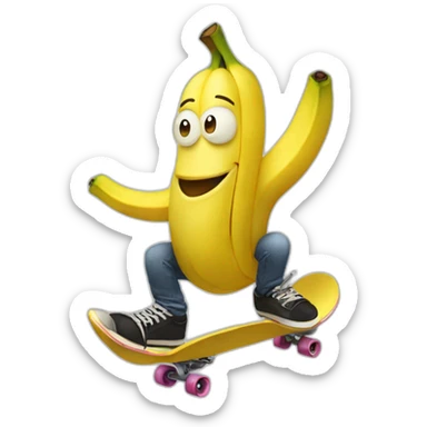 A banana that's skateboarding sticker