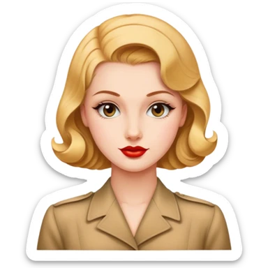 Beautiful woman in 1940’s woman fashion look sticker