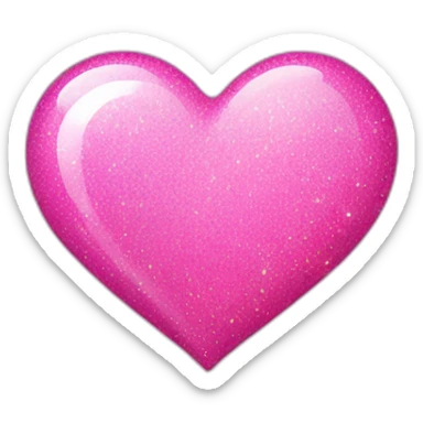 Pink heart with sparkle sticker