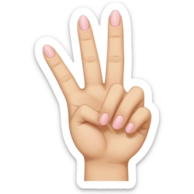 Hand with only the middle finger, the thumb, and the pinky sticking out. The ring and index fingers are down sticker