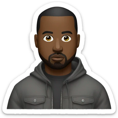 Kanye wearing Balenciaga sticker