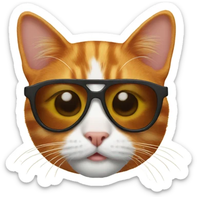 Ginger Cat with sunglasses sticker