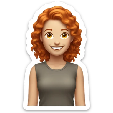 Ginger girl happy  sticker