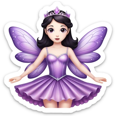 sugar plum fairy with dark hair  sticker