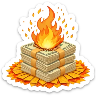 exploding stack of russian rubles sticker