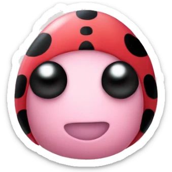 Cute light Pink lady bug with no face sticker