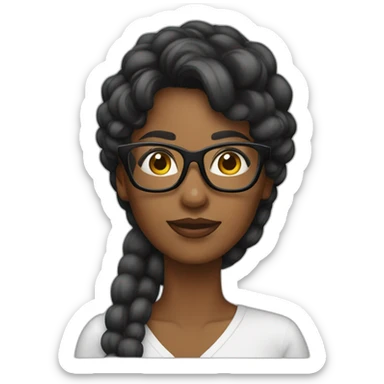 Mujer negra hermosa con lentes  sticker