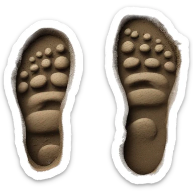 pair of shoe prints in the mud sticker