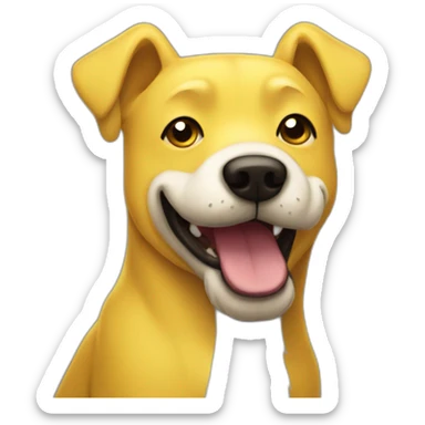yellow dog with a mustache adventure time sticker