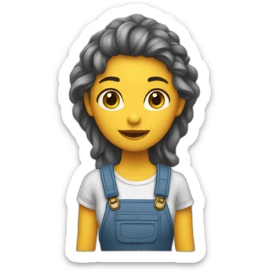 Fille qui rougit et qui rigole sticker