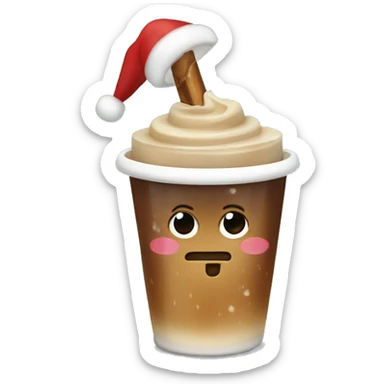 Iced coffee in a Christmas themed cup  sticker