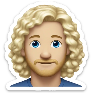 3/4 profile light curl blonde 30yo man blue eyed pale skin sticker