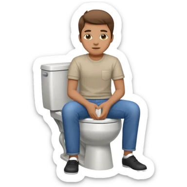 Personne sur des toilettes sticker