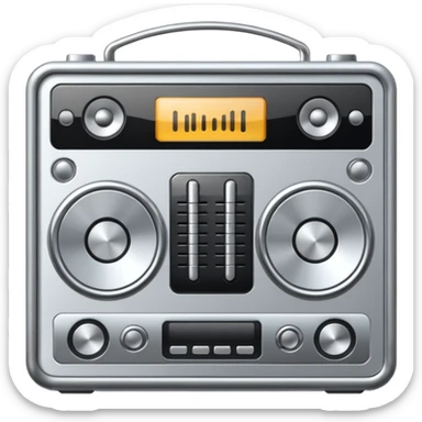 audio metallic silver chrome sticker