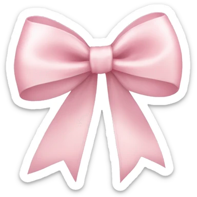 light pink ribbon bow sticker