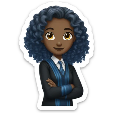 Ravenclaw girl loose curly hair  sticker