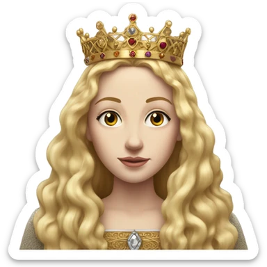 Queen Jane tudor England long blonde hair crown pretty detail sticker