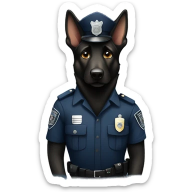 Black German Shepherd as a police officer sticker