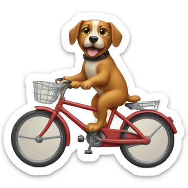 A dog riding a bike sticker