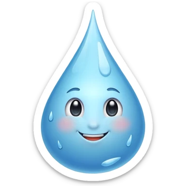 Gota de agua animada dando like sticker