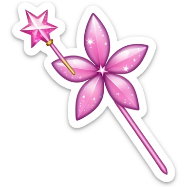 Fairy wand  pink with sparkles  sticker
