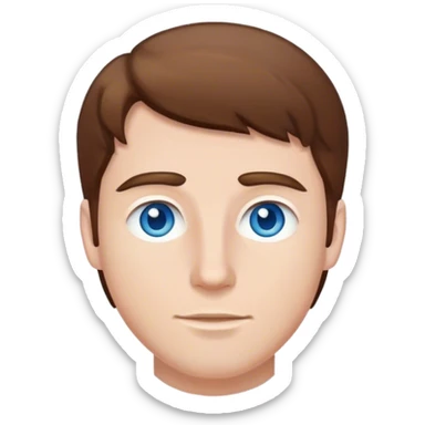 Brown hair blue eyed white guy sticker