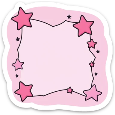 Pink Glitter Stars and Hearts sticker