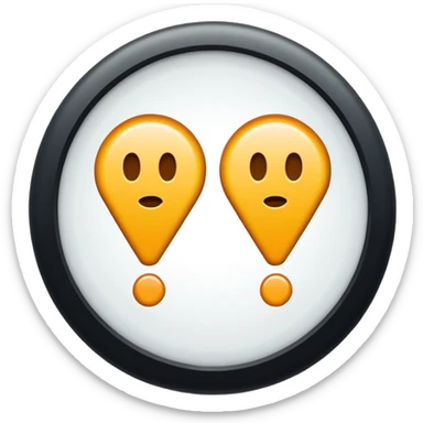 2 exclamation marks in a circle with white colour and its background colour colour must be light blue sticker