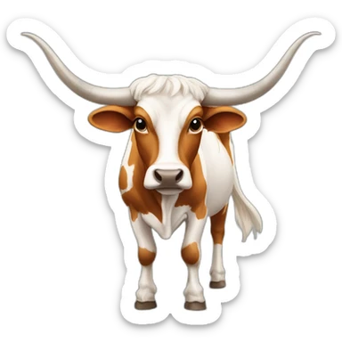 LONGHORN HEIFER WITH 6 FOOT HORNS sticker
