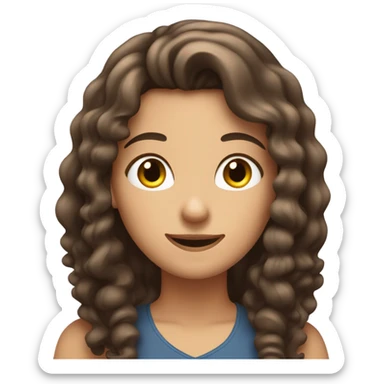 Brunette straight hair girl saying I got chisme to her best friend brunette curly hair  sticker