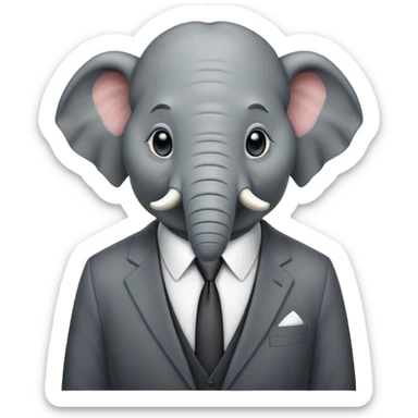 elephant mafia boss with suit and tie sticker