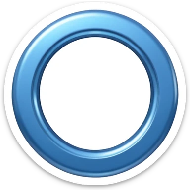 blue ring-shaped metallic object with a small hole in the middle sticker