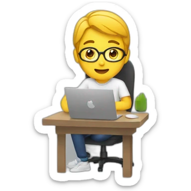 a person editing videos sticker