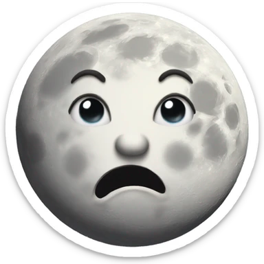 moon crazy face sticker