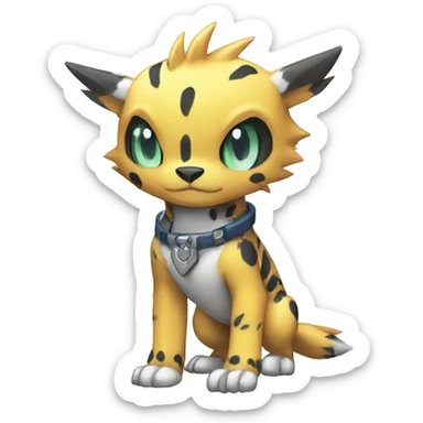 cute cool edgy Digimon-Fakemon-animal with cool markings full body sticker