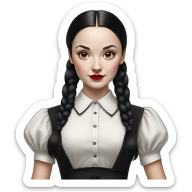 wednesday adams pinup hyperrealistic sticker