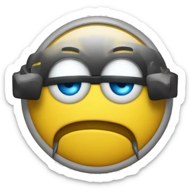 smiley soltando raio laser dos olhos, com sorriso maluco sticker