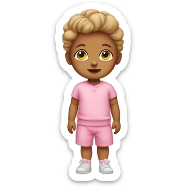tan baby in pink clothes sticker