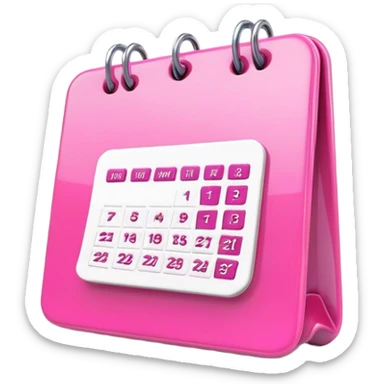 pink calendar 3 icon sticker