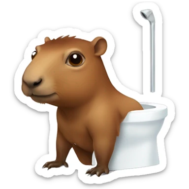Capibara in the toilette  sticker