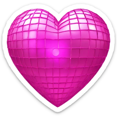 Pink disco ball heart sticker