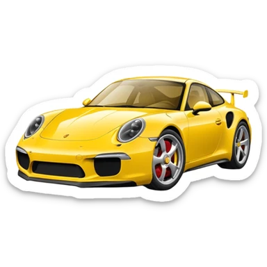 Yellow Porsche 911 sticker