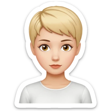 white girl pixie cut sticker