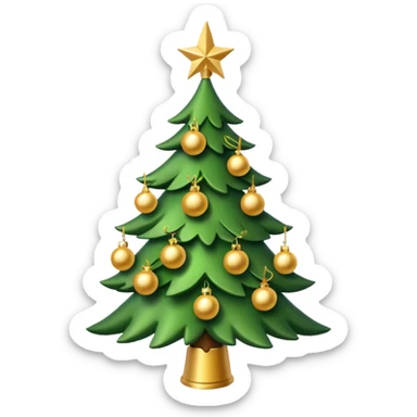 Christmas tree with Gold decorations sticker