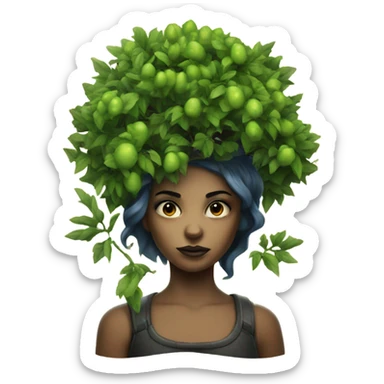 Girl with a poison tree as a tattoo sticker