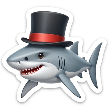 shark with tophat sticker