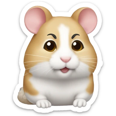 Yüzü siyah sırtı beyaz poposu siyah hamster sticker