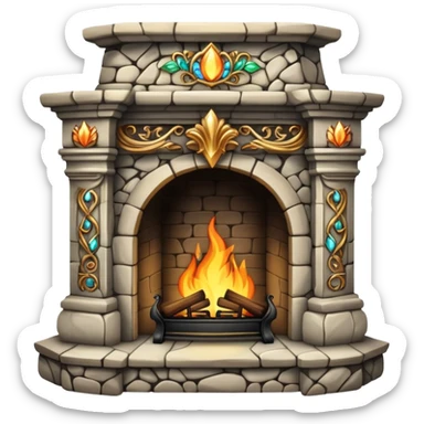 Enchanted fireplace sticker